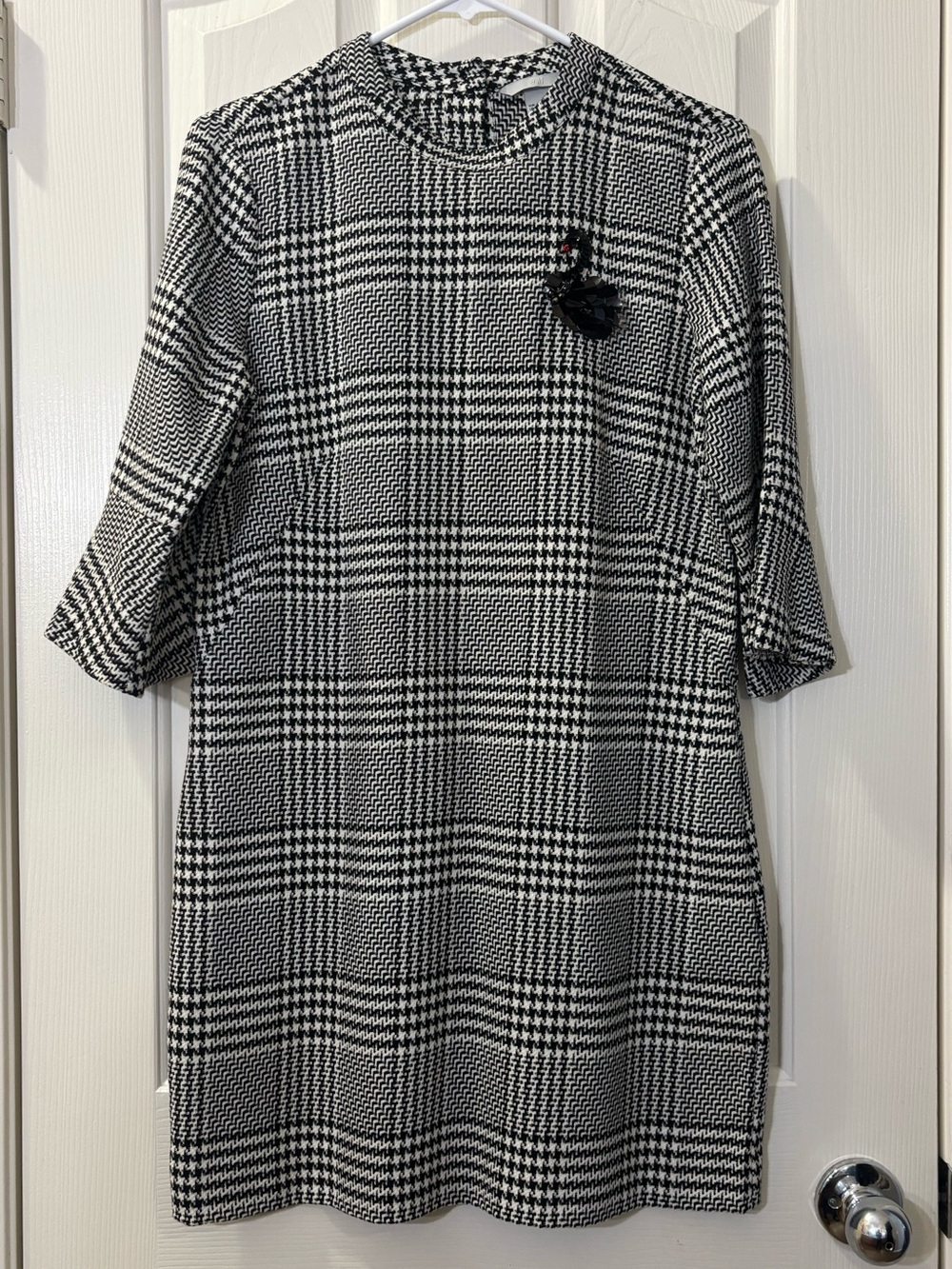 H&M Black & White Houndstooth Shift Dress